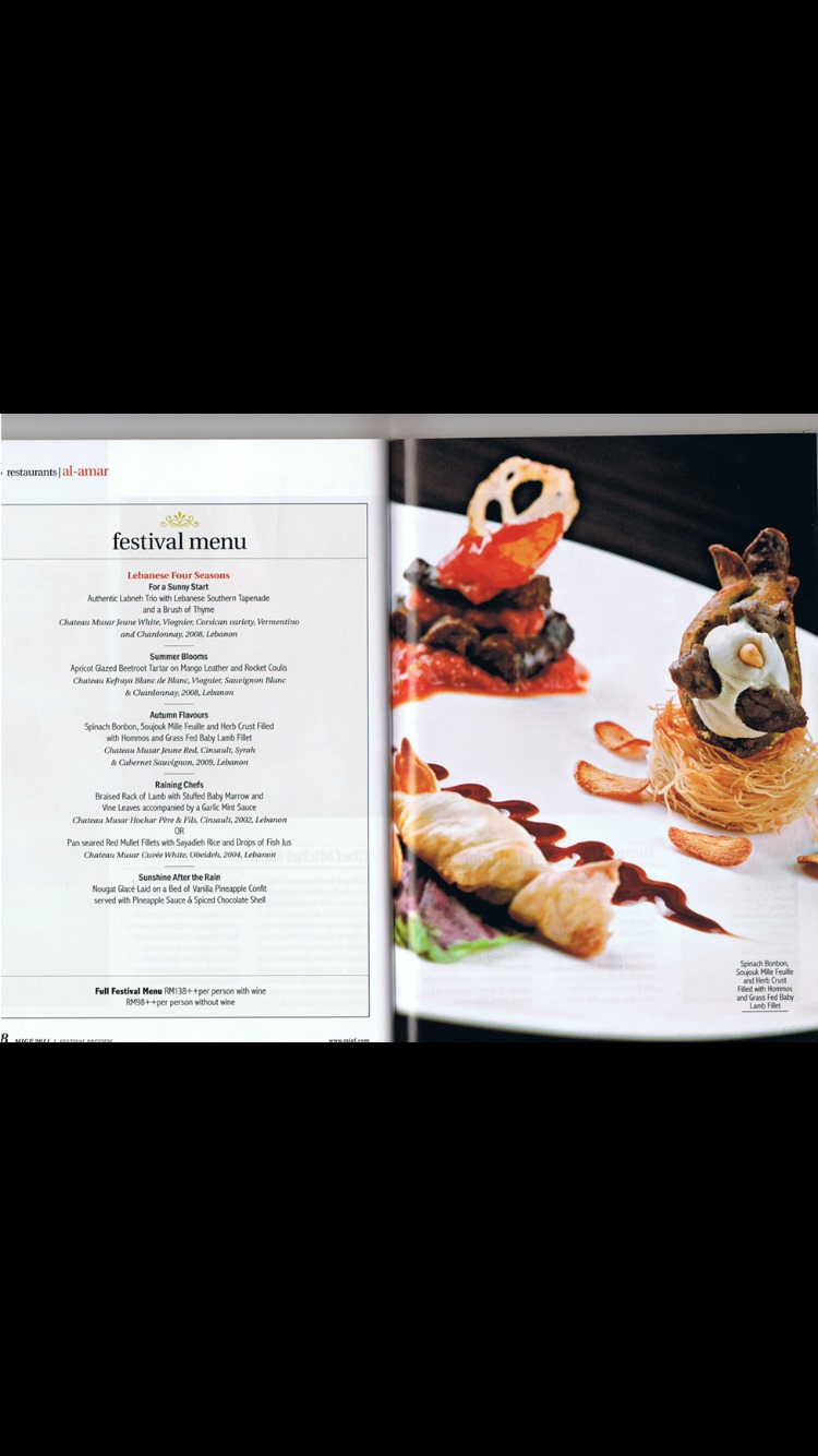 Malaysia Gourmet Festival menu feature