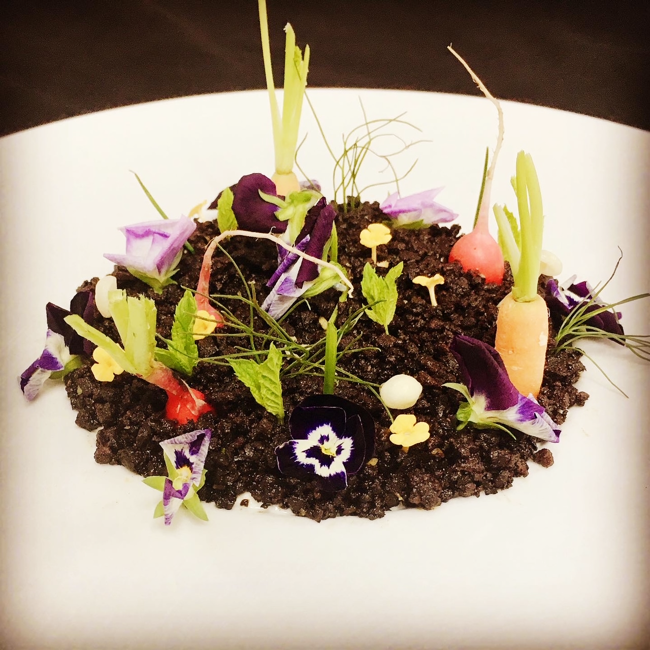 Signature dish with artistic garden plating
