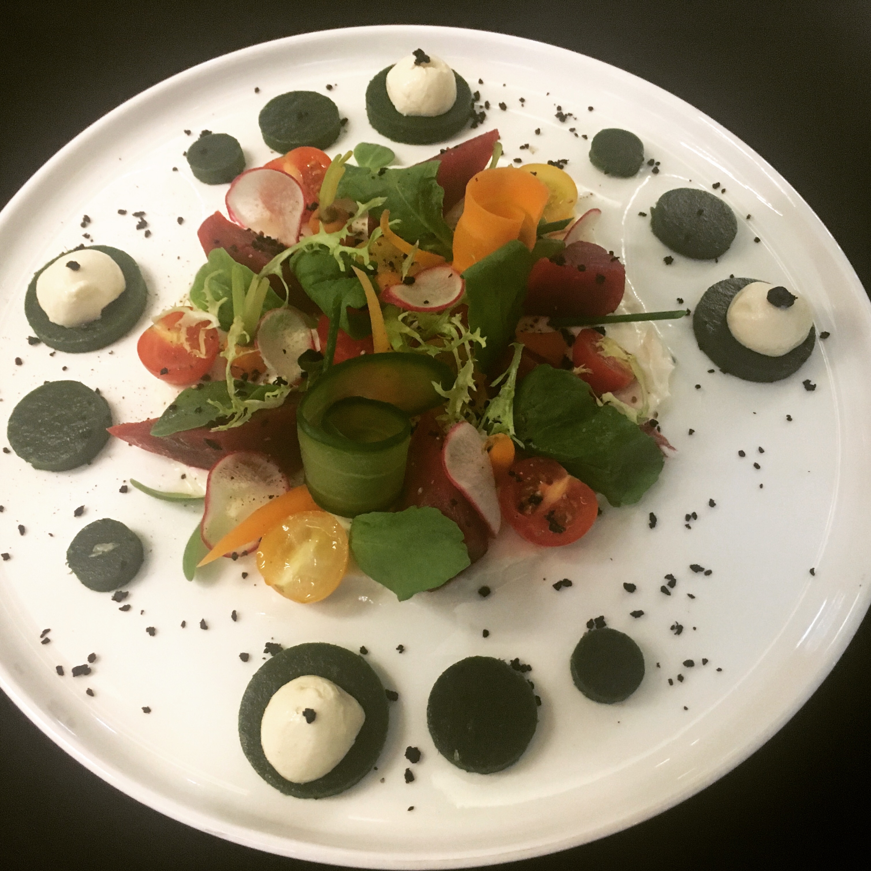 Modern vegetable signature plating